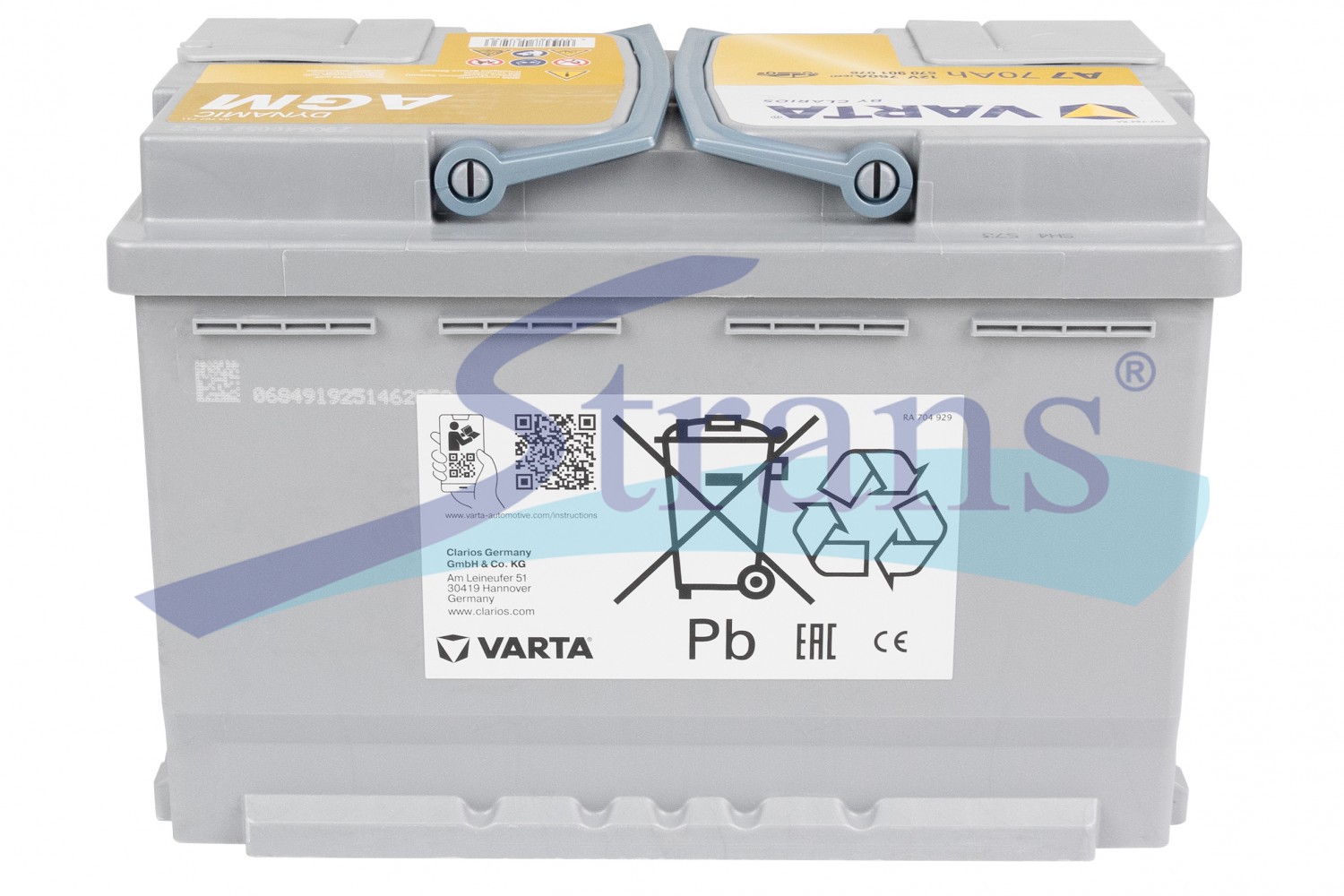 Battery Agm 12V 70Ah 760A R+ Dynamic 278*175*190Mm 570901076 buy
